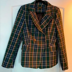 🎄 Plaid double breasted blazer NWOT